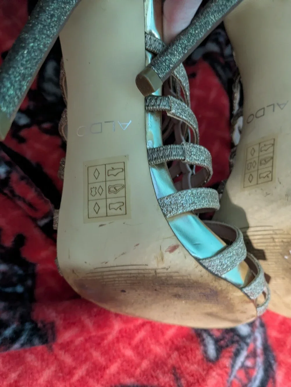 Gilded Goddess: ALDO Gold Glitter Caged Stiletto Heels